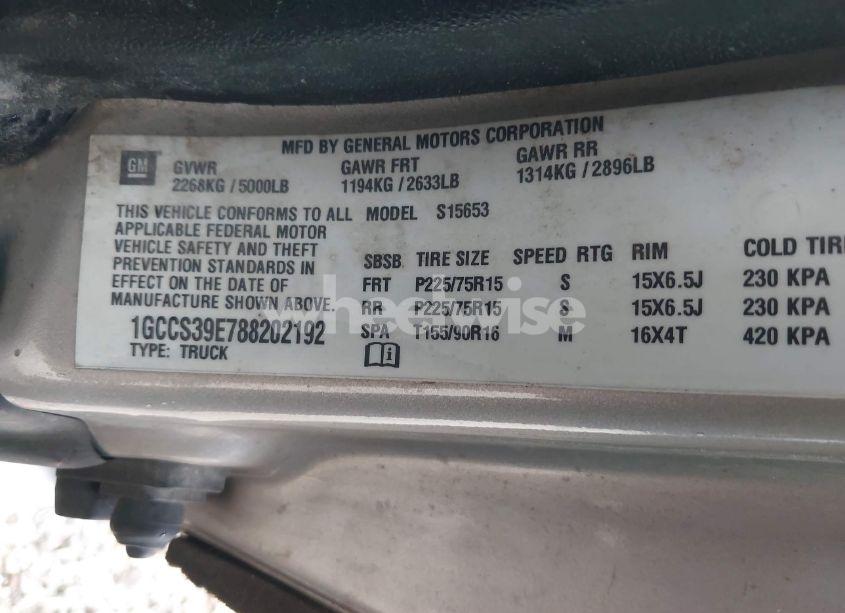 Photo 9 of 2008 Chevrolet Colorado LT (VIN 1GCCS39E788202192)