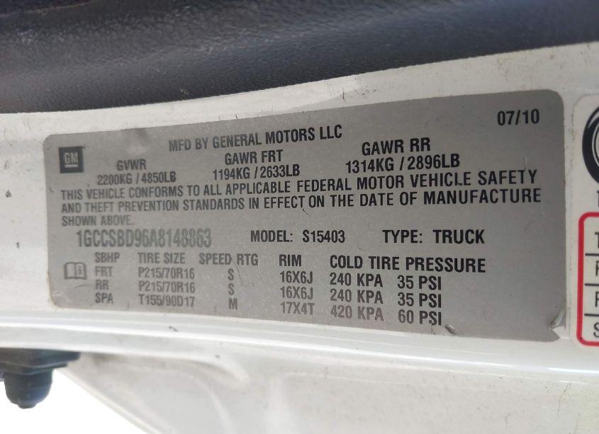 Photo 9 of 2010 Chevrolet Colorado WORK TRUCK (VIN 1GCCSBD96A8148863)