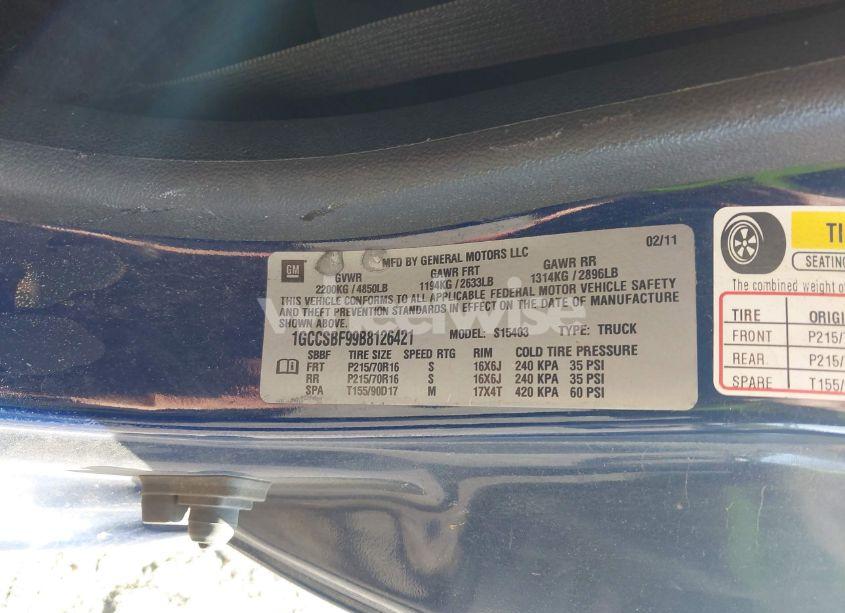 Photo 9 of 2011 Chevrolet Colorado WORK TRUCK (VIN 1GCCSBF99B8126421)