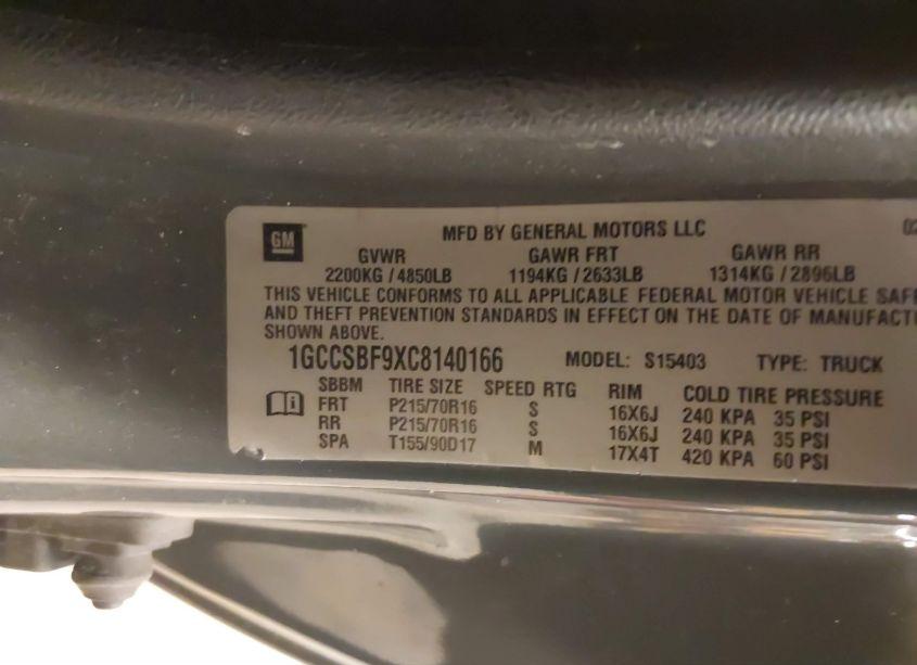 Photo 9 of 2012 Chevrolet Colorado WORK TRUCK (VIN 1GCCSBF9XC8140166)