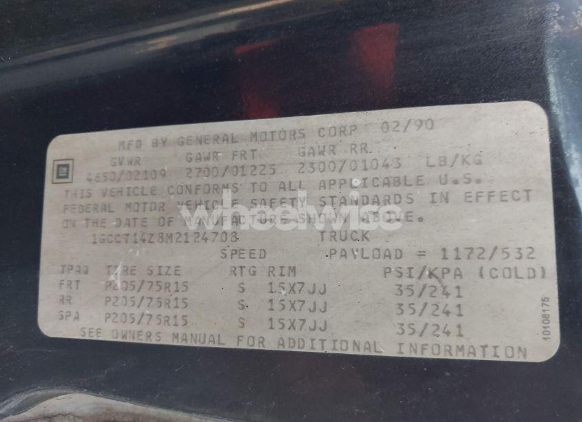 Photo 9 of 1991 Chevrolet S TRUCK S10 (VIN 1GCCT14Z8M2124708)