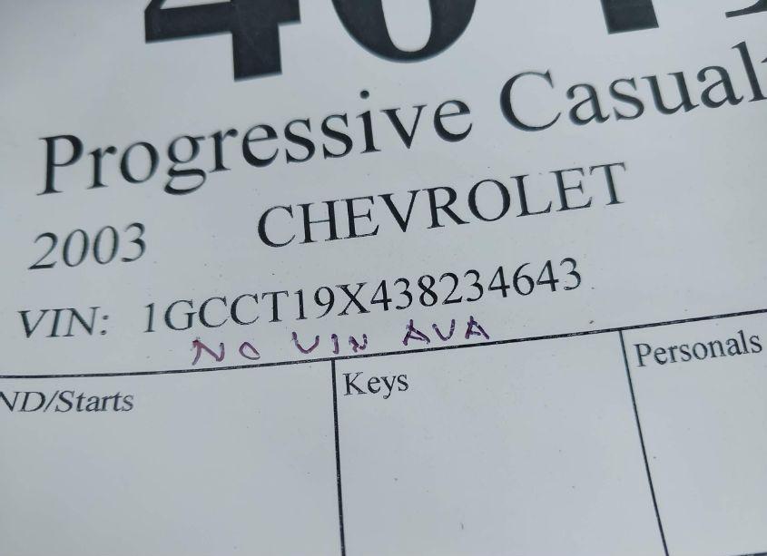 Photo 9 of 2003 Chevrolet S-10 LS (VIN 1GCCT19X438234643)