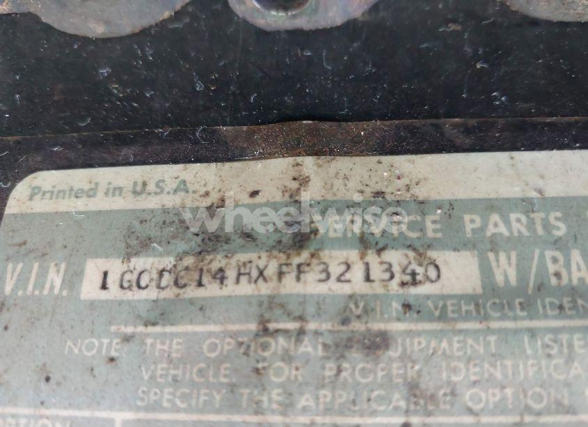 Photo 9 of 1985 Chevrolet C10 (VIN 1GCDC14HXFF321340)