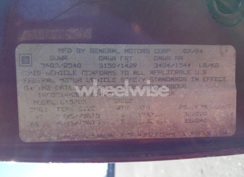 Photo 9 of 1994 Chevrolet Gmt-400 C1500 (VIN 1GCDC14K3RZ265420)