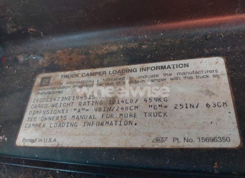 Photo 9 of 1992 Chevrolet Gmt-400 C1500 (VIN 1GCDC14Z3NE199515)