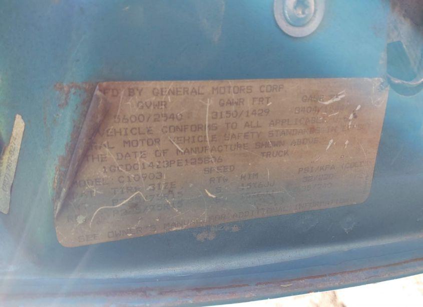 Photo 9 of 1993 Chevrolet Gmt-400 C1500 (VIN 1GCDC14Z3PE125806)