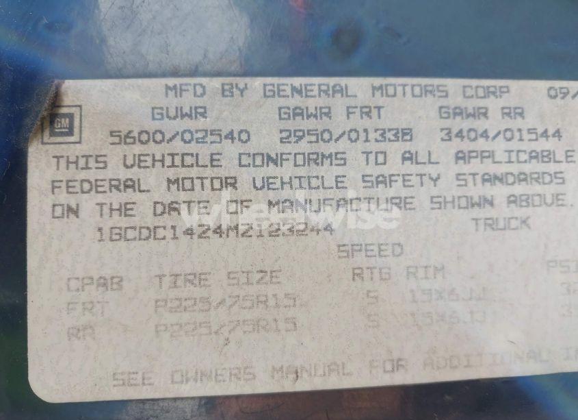 Photo 9 of 1991 Chevrolet Gmt-400 C1500 (VIN 1GCDC14Z4MZ123244)