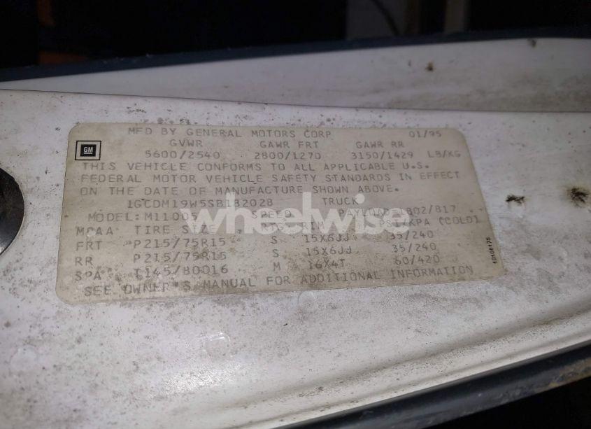 Photo 9 of 1995 Chevrolet Astro (VIN 1GCDM19W5SB182028)