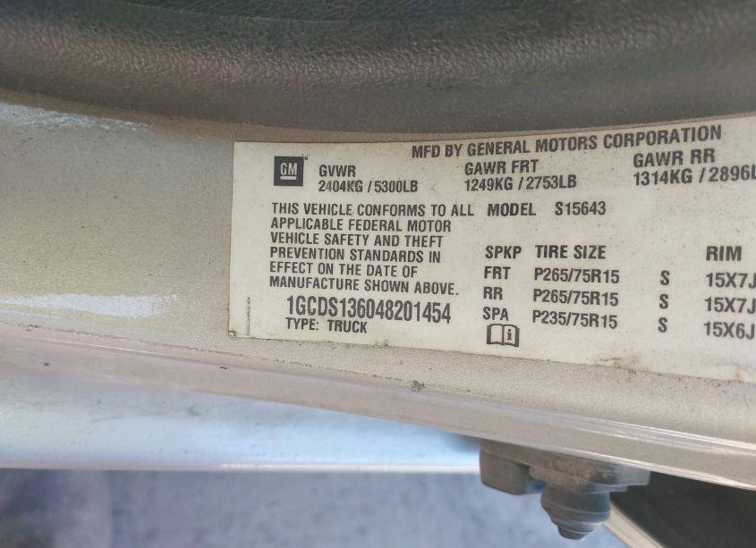 Photo 9 of 2004 Chevrolet Colorado LS (VIN 1GCDS136048201454)