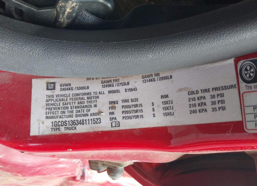 Photo 9 of 2004 Chevrolet Colorado 1SF LS Z71 (VIN 1GCDS136348111523)