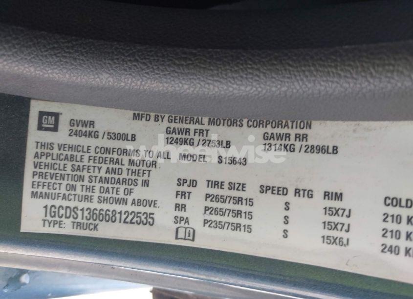 Photo 9 of 2006 Chevrolet Colorado LT (VIN 1GCDS136668122535)