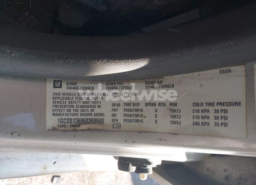 Photo 9 of 2006 Chevrolet Colorado LT (VIN 1GCDS136968269948)