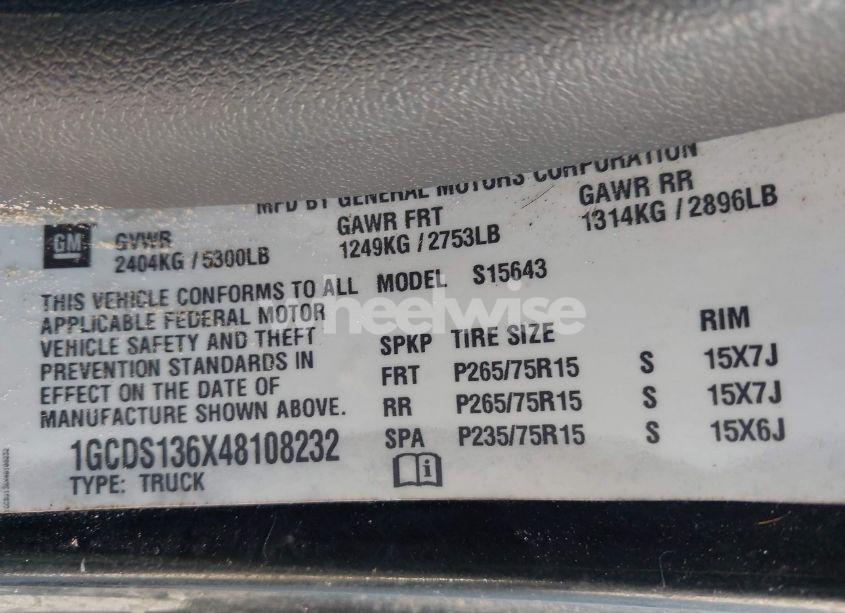 Photo 9 of 2004 Chevrolet Colorado LS (VIN 1GCDS136X48108232)