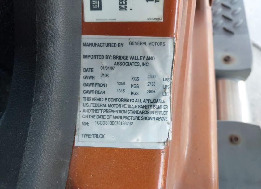 Photo 9 of 2007 Chevrolet Colorado LT (VIN 1GCDS13E678186292)