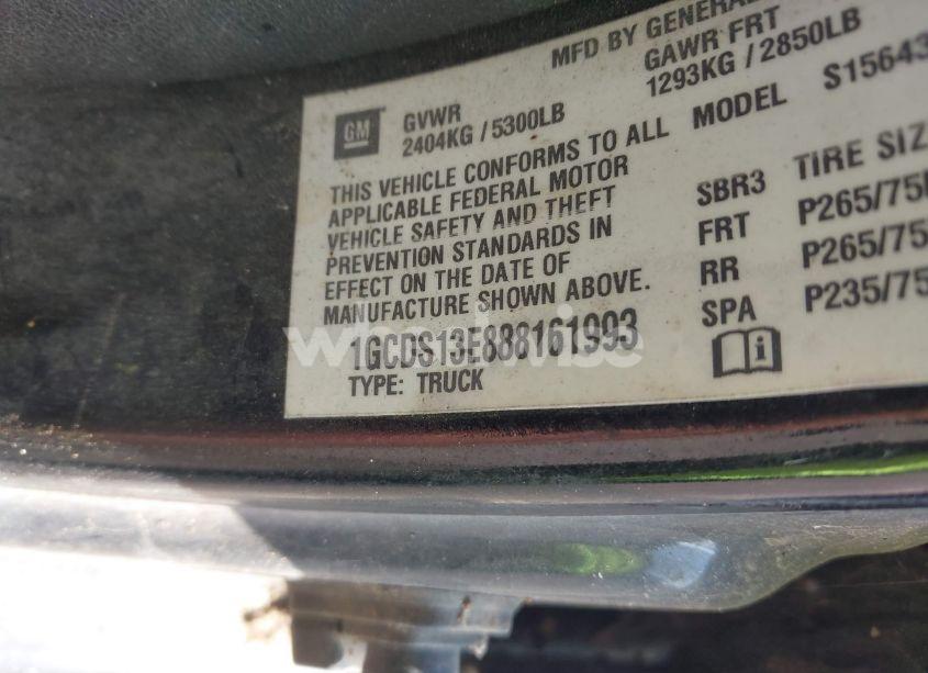 Photo 9 of 2008 Chevrolet Colorado LT (VIN 1GCDS13E888161993)