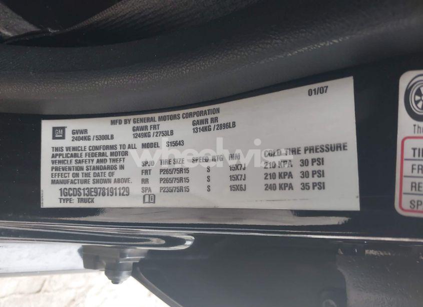 Photo 9 of 2007 Chevrolet Colorado LT (VIN 1GCDS13E978191129)