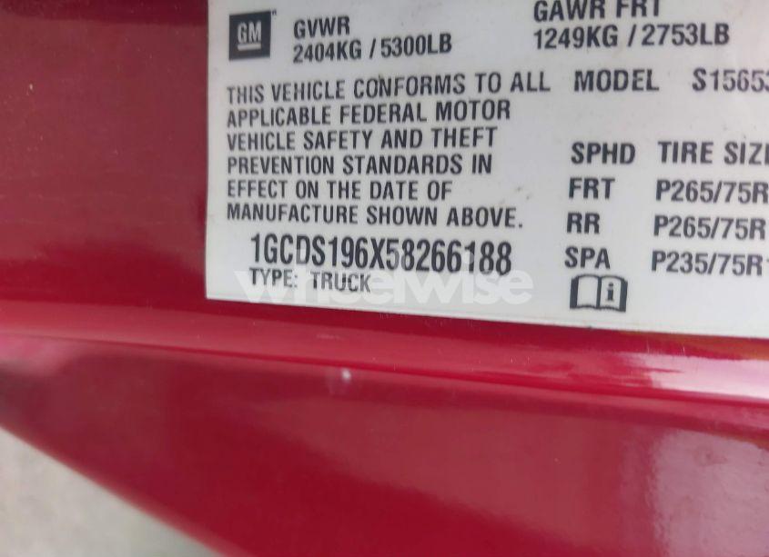 Photo 9 of 2005 Chevrolet Colorado LS (VIN 1GCDS196X58266188)