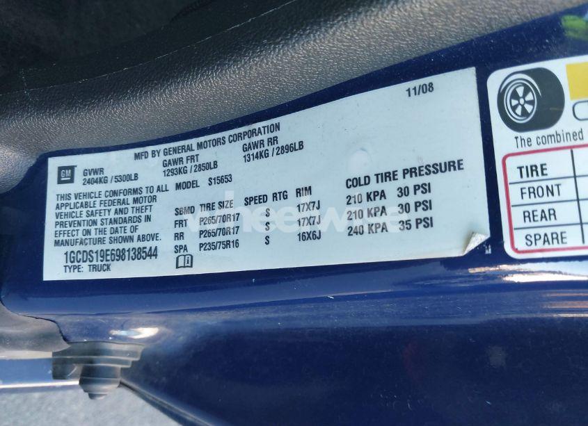 Photo 9 of 2009 Chevrolet Colorado LT (VIN 1GCDS19E698138544)