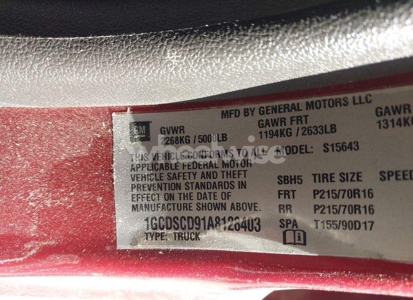 Photo 9 of 2010 Chevrolet Colorado 1LT (VIN 1GCDSCD91A8128403)