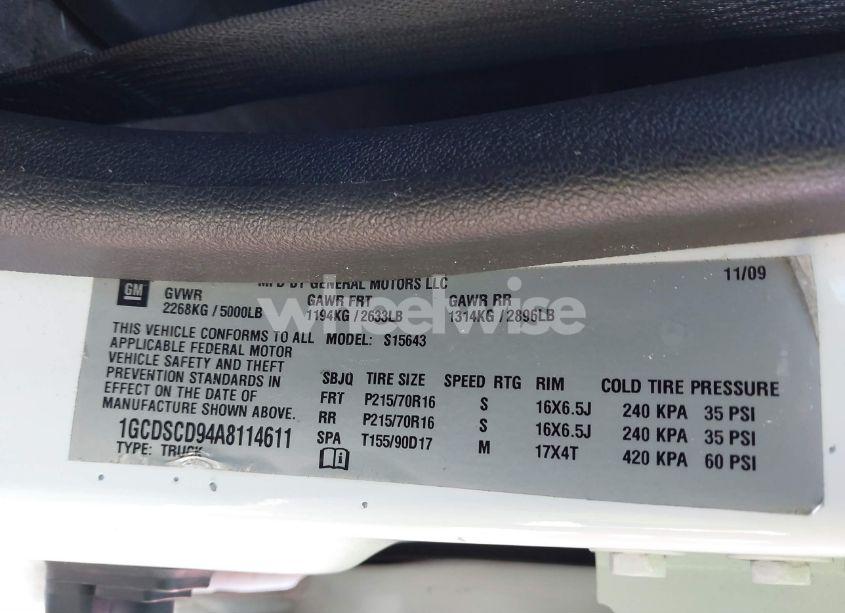 Photo 9 of 2010 Chevrolet Colorado 1LT (VIN 1GCDSCD94A8114611)