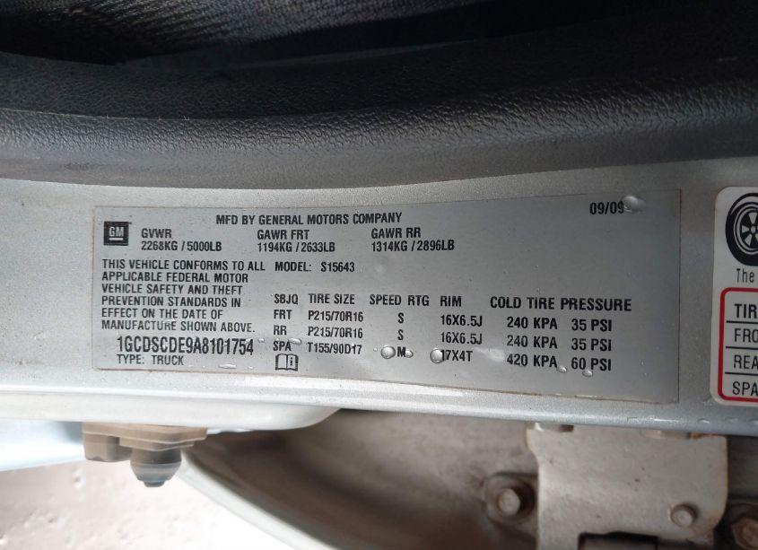 Photo 9 of 2010 Chevrolet Colorado 1LT (VIN 1GCDSCDE9A8101754)