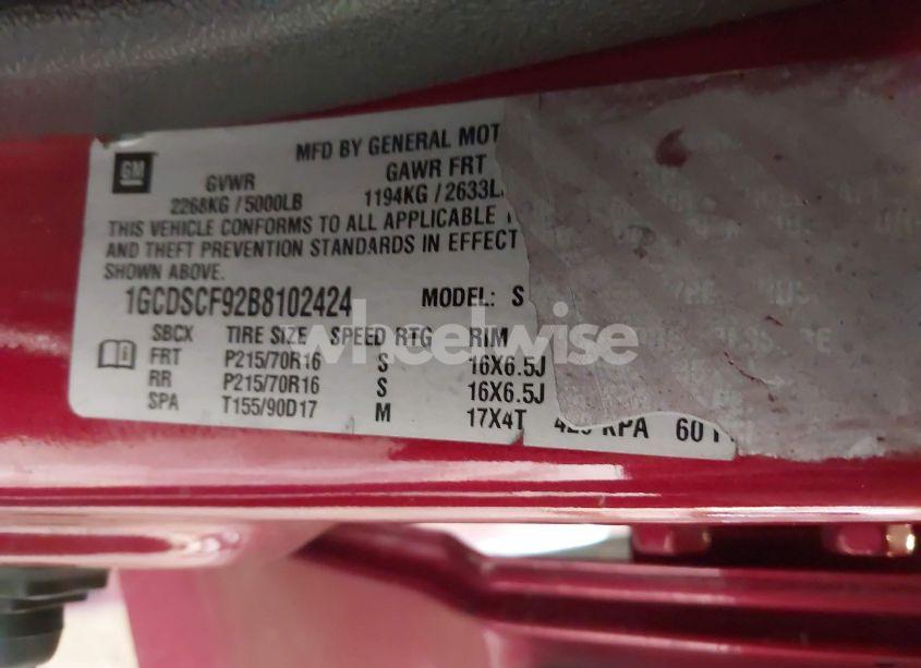 Photo 9 of 2011 Chevrolet Colorado 1LT (VIN 1GCDSCF92B8102424)