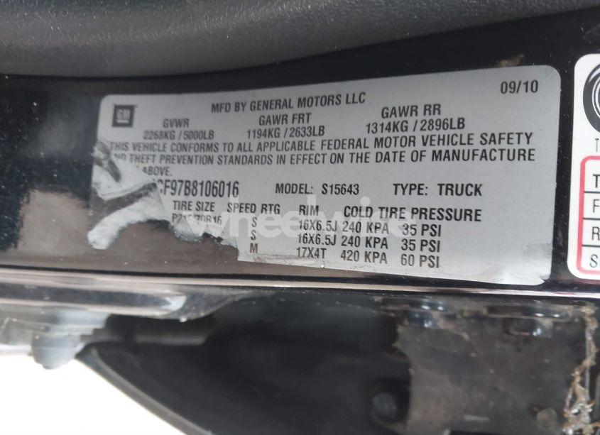 Photo 9 of 2011 Chevrolet Colorado 1LT (VIN 1GCDSCF97B8106016)