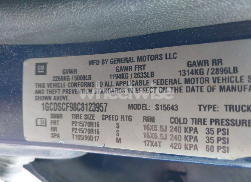 Photo 9 of 2012 Chevrolet Colorado 1LT (VIN 1GCDSCF98C8123957)