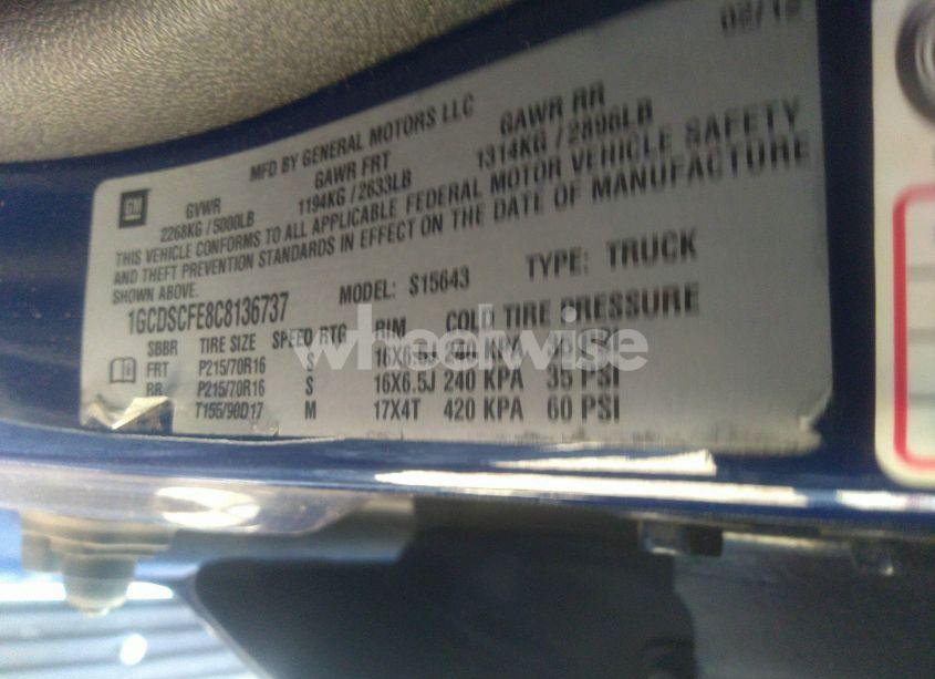 Photo 9 of 2012 Chevrolet Colorado 1LT (VIN 1GCDSCFE8C8136737)