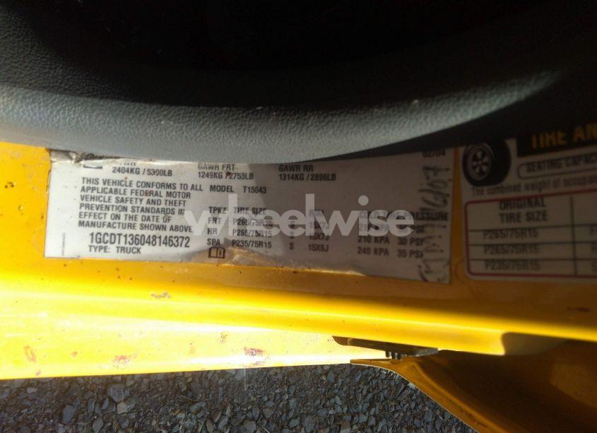 Photo 9 of 2004 Chevrolet Colorado LS (VIN 1GCDT136048146372)