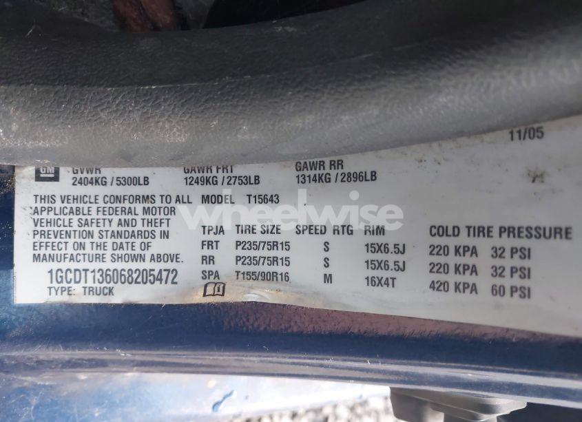 Photo 9 of 2006 Chevrolet Colorado LT (VIN 1GCDT136068205472)