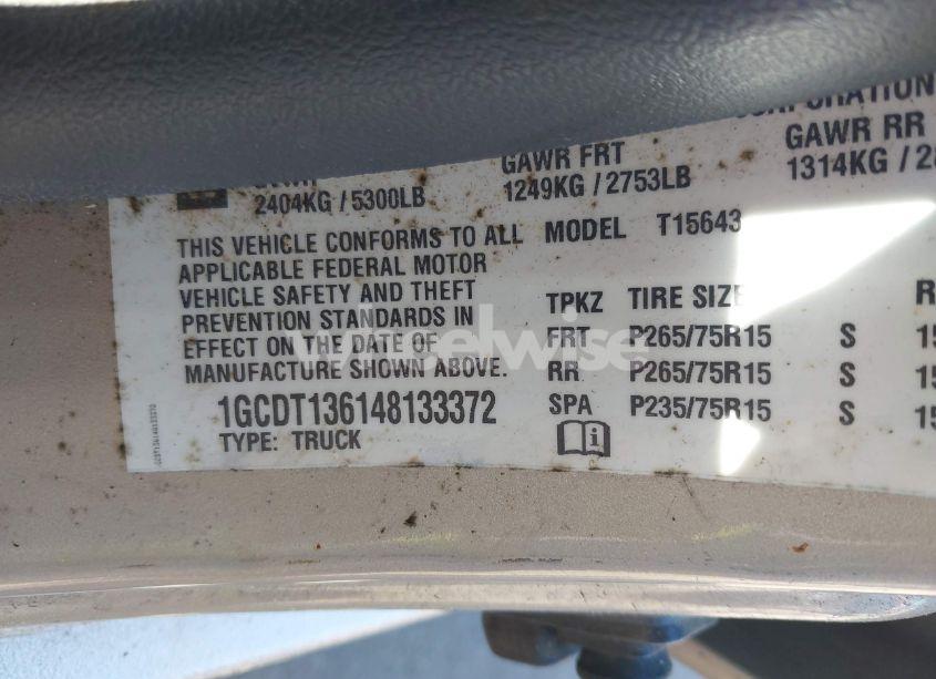 Photo 9 of 2004 Chevrolet Colorado LS (VIN 1GCDT136148133372)