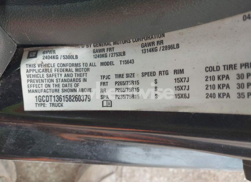 Photo 9 of 2005 Chevrolet Colorado LS (VIN 1GCDT136158260379)