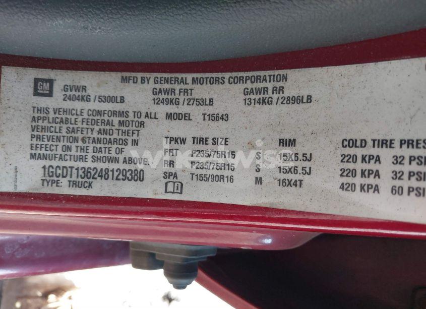 Photo 9 of 2004 Chevrolet Colorado LS (VIN 1GCDT136248129380)