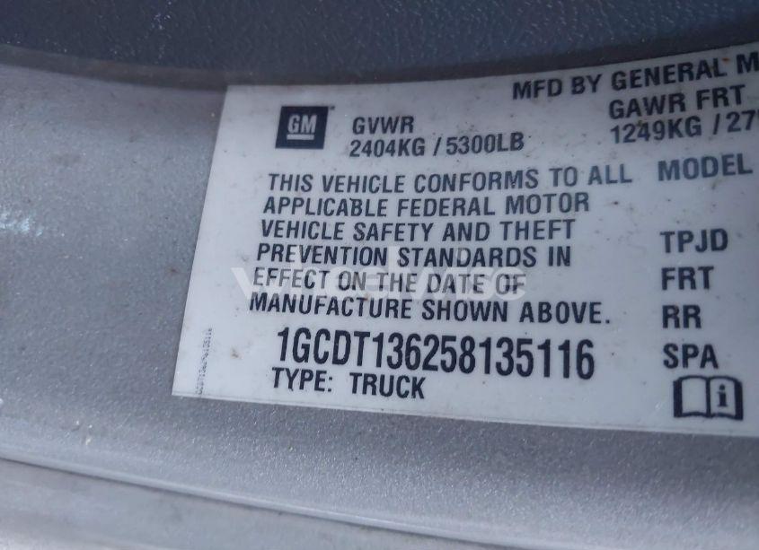 Photo 9 of 2005 Chevrolet Colorado LS (VIN 1GCDT136258135116)