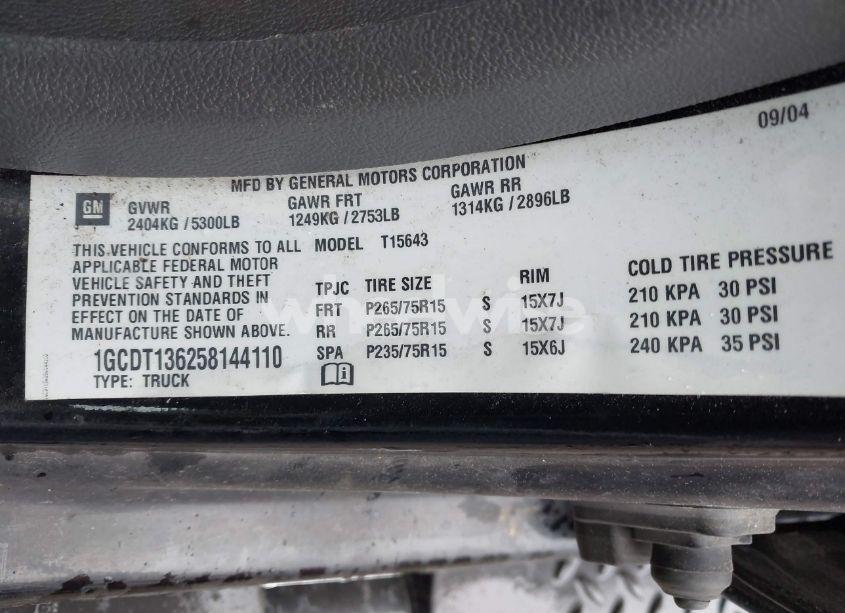 Photo 9 of 2005 Chevrolet Colorado LS (VIN 1GCDT136258144110)