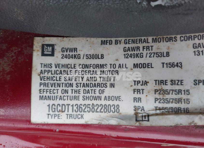 Photo 9 of 2005 Chevrolet Colorado LS (VIN 1GCDT136258228038)