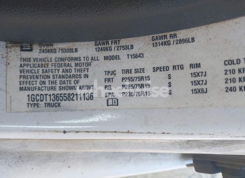 Photo 9 of 2005 Chevrolet Colorado (VIN 1GCDT136558211136)