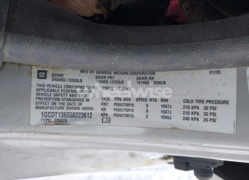 Photo 9 of 2005 Chevrolet Colorado LS (VIN 1GCDT136558223612)