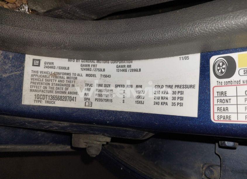 Photo 9 of 2006 Chevrolet Colorado LT (VIN 1GCDT136568207041)