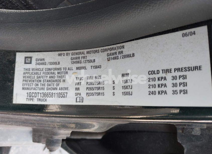 Photo 9 of 2005 Chevrolet Colorado LS (VIN 1GCDT136658110557)