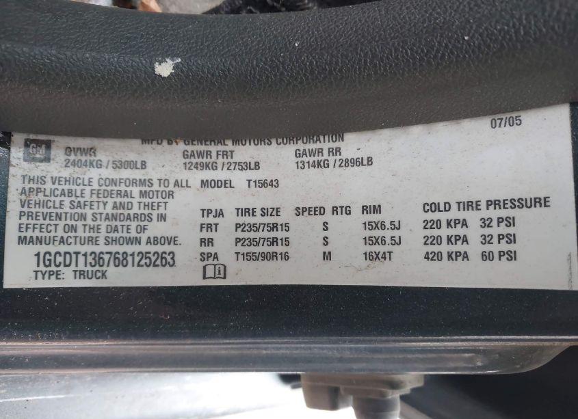 Photo 9 of 2006 Chevrolet Colorado LT (VIN 1GCDT136768125263)