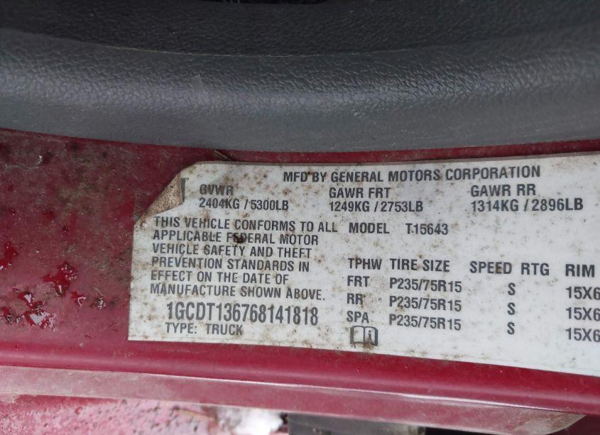 Photo 9 of 2006 Chevrolet Colorado LT (VIN 1GCDT136768141818)