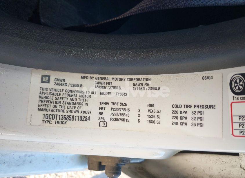 Photo 9 of 2005 Chevrolet Colorado LS (VIN 1GCDT136858110284)