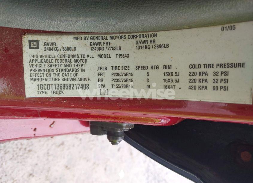 Photo 9 of 2005 Chevrolet Colorado LS (VIN 1GCDT136958217408)