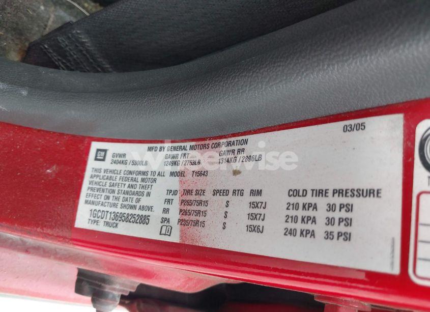 Photo 9 of 2005 Chevrolet Colorado LS (VIN 1GCDT136958252885)