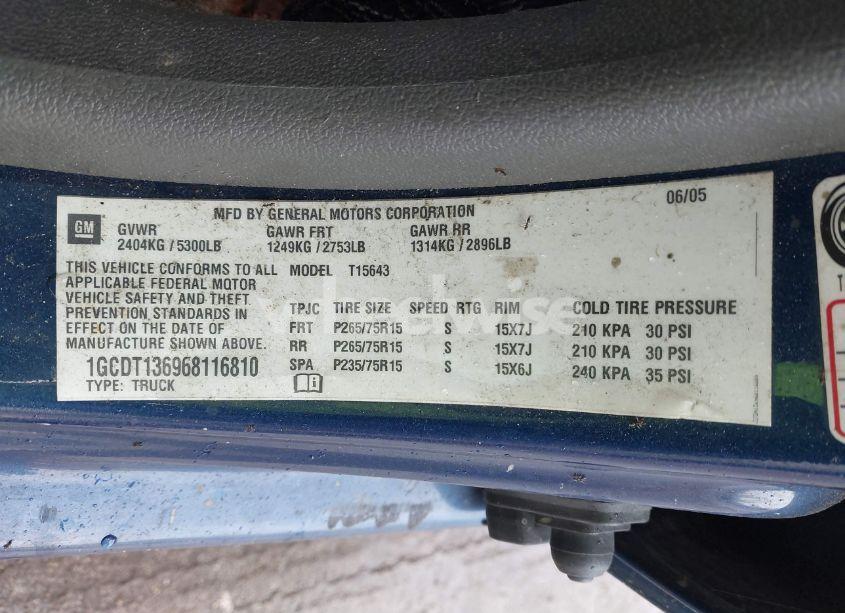 Photo 9 of 2006 Chevrolet Colorado LT (VIN 1GCDT136968116810)