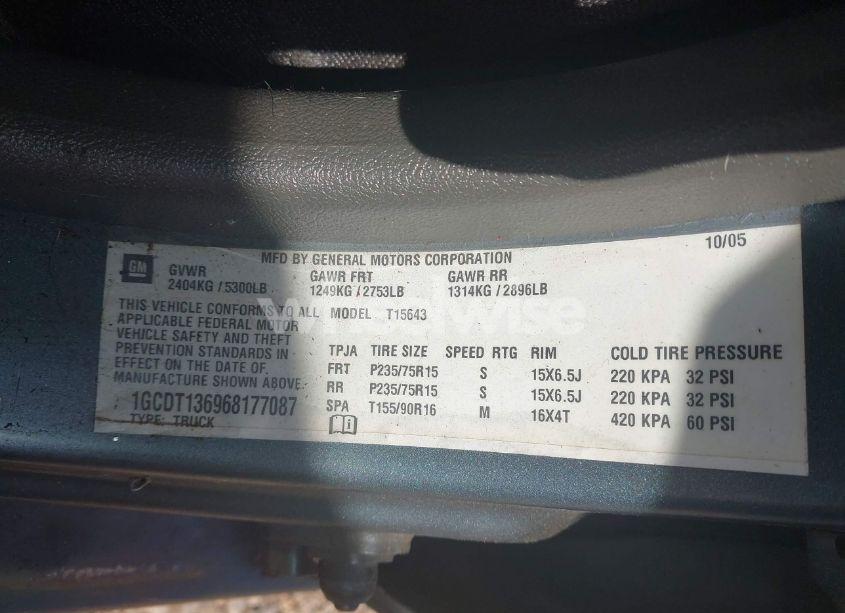 Photo 9 of 2006 Chevrolet Colorado LT (VIN 1GCDT136968177087)