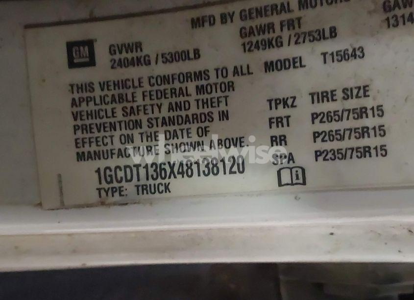 Photo 9 of 2004 Chevrolet Colorado LS (VIN 1GCDT136X48138120)