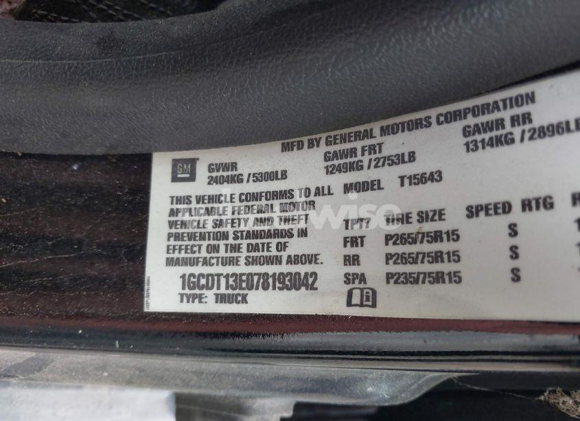 Photo 9 of 2007 Chevrolet Colorado LT (VIN 1GCDT13E078193042)